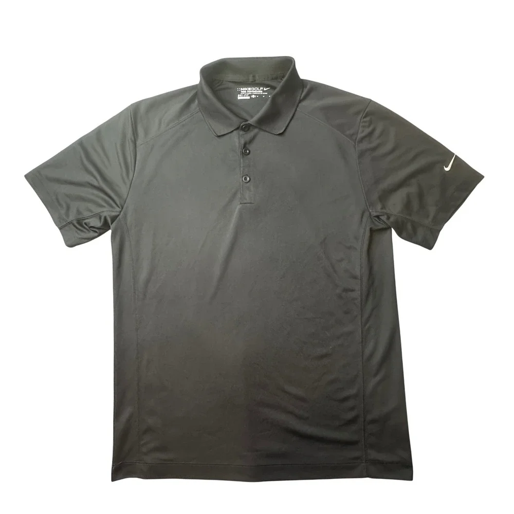 Nike Polo Shirt Mens M Black Tour Performance Dri-FIT Golf 509167-010 S/S
